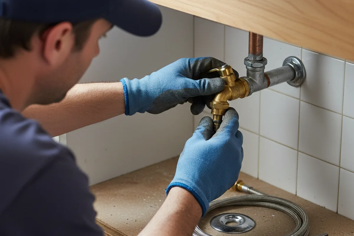 Shutoff valve and fitting work during Emergency Plumbing in Blomkest